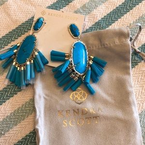 Kendra Scott Cristina earrings blue NWT and bag